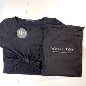 Brand New White Fox Tied Crop Top (L)